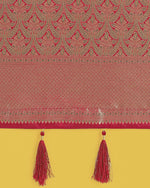Thumbnail for Monjolika Fashion Maroon Color Baanrasi Satin Silk Saree for Wedding Functions