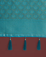 Thumbnail for Monjolika Fashion Dusty Cyan Color Baanrasi Satin Silk Saree for Wedding Functions