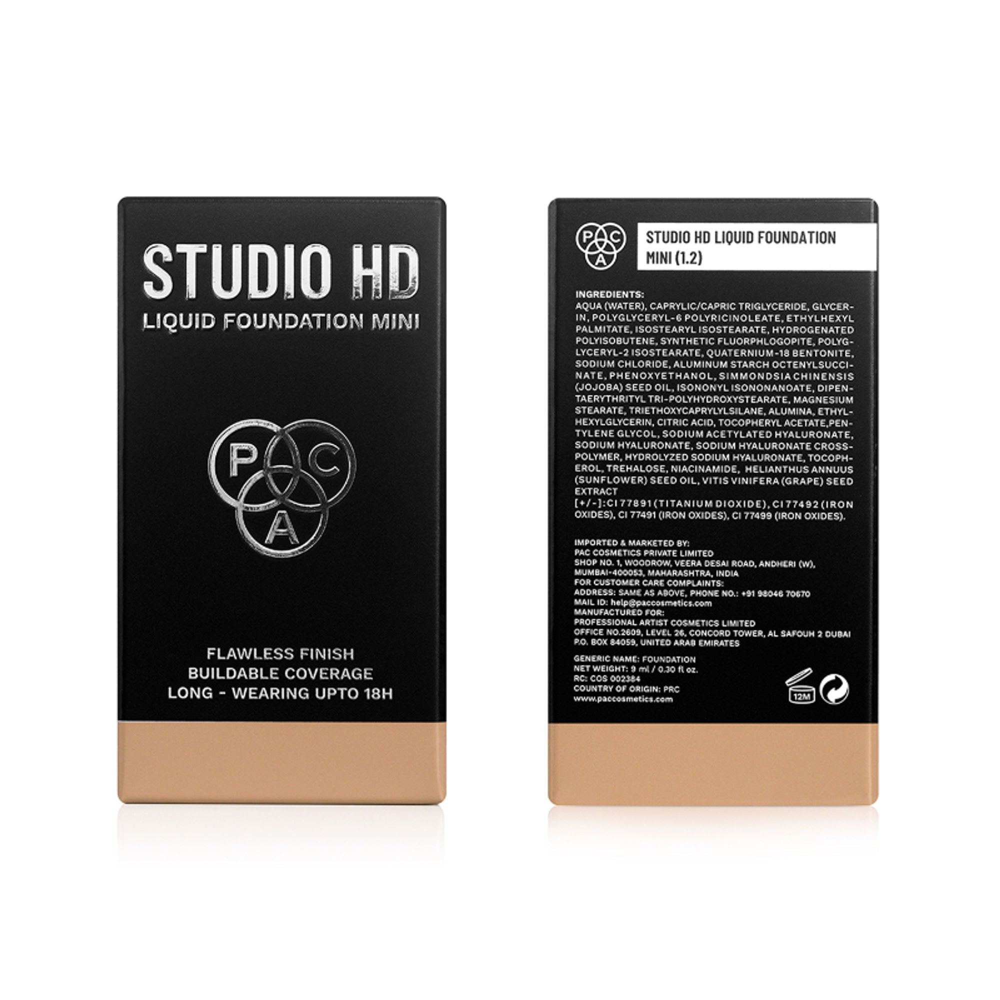 PAC Studio HD Liquid Mini Foundation - 1.2 - Distacart
