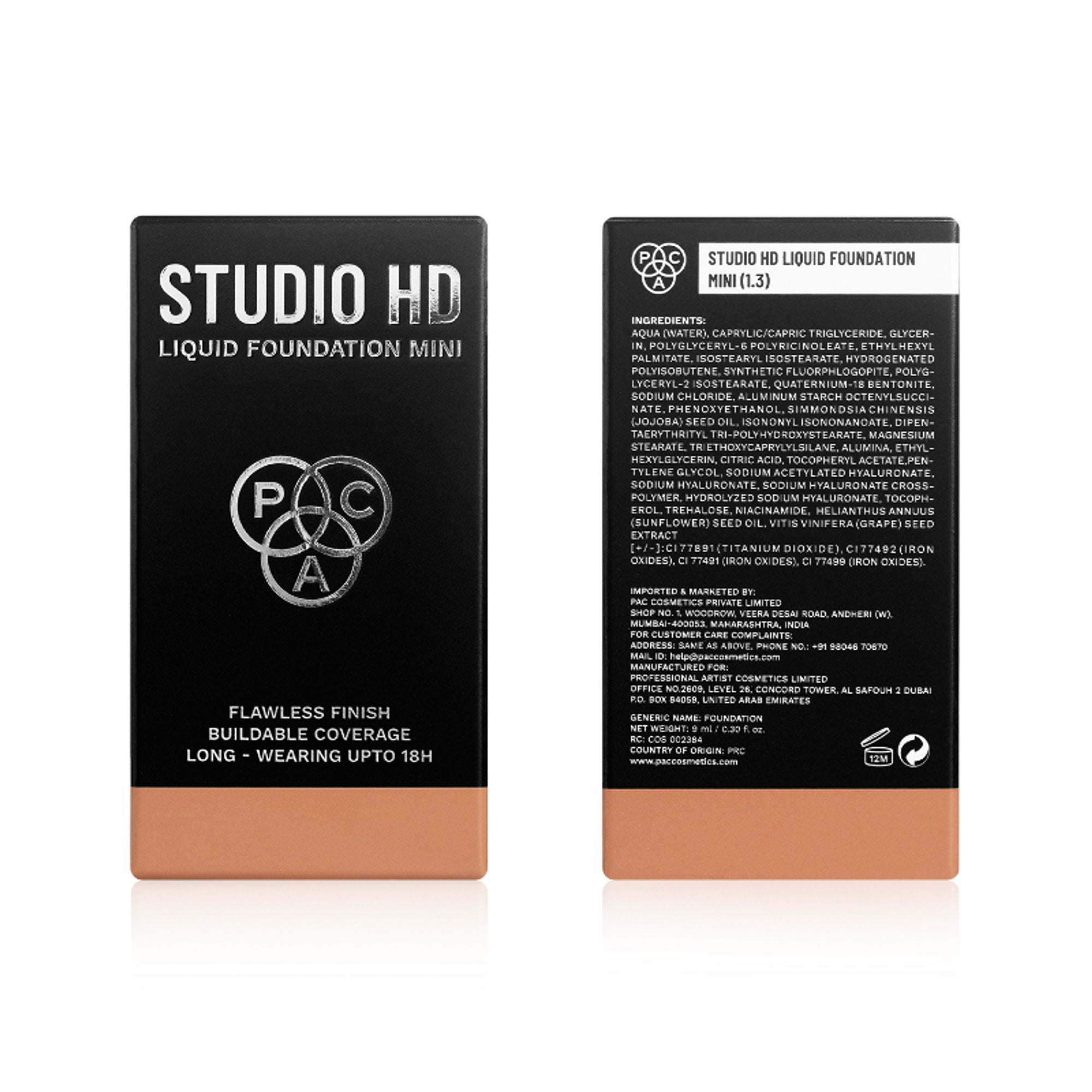 PAC Studio HD Liquid Mini Foundation - 1.3 - Distacart