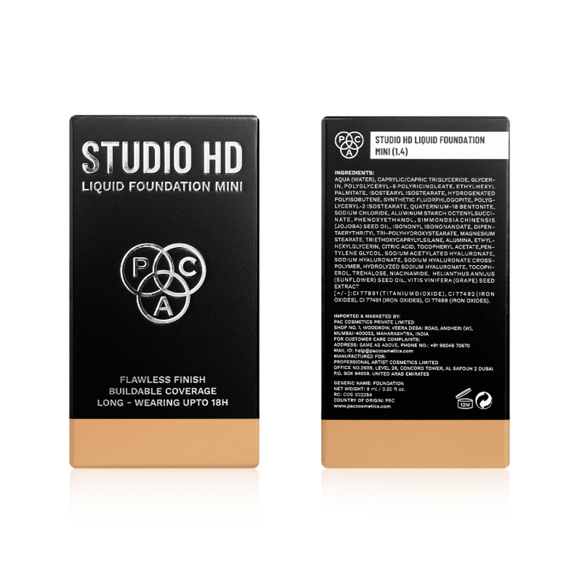 PAC Studio HD Liquid Mini Foundation - 1.4 - Distacart