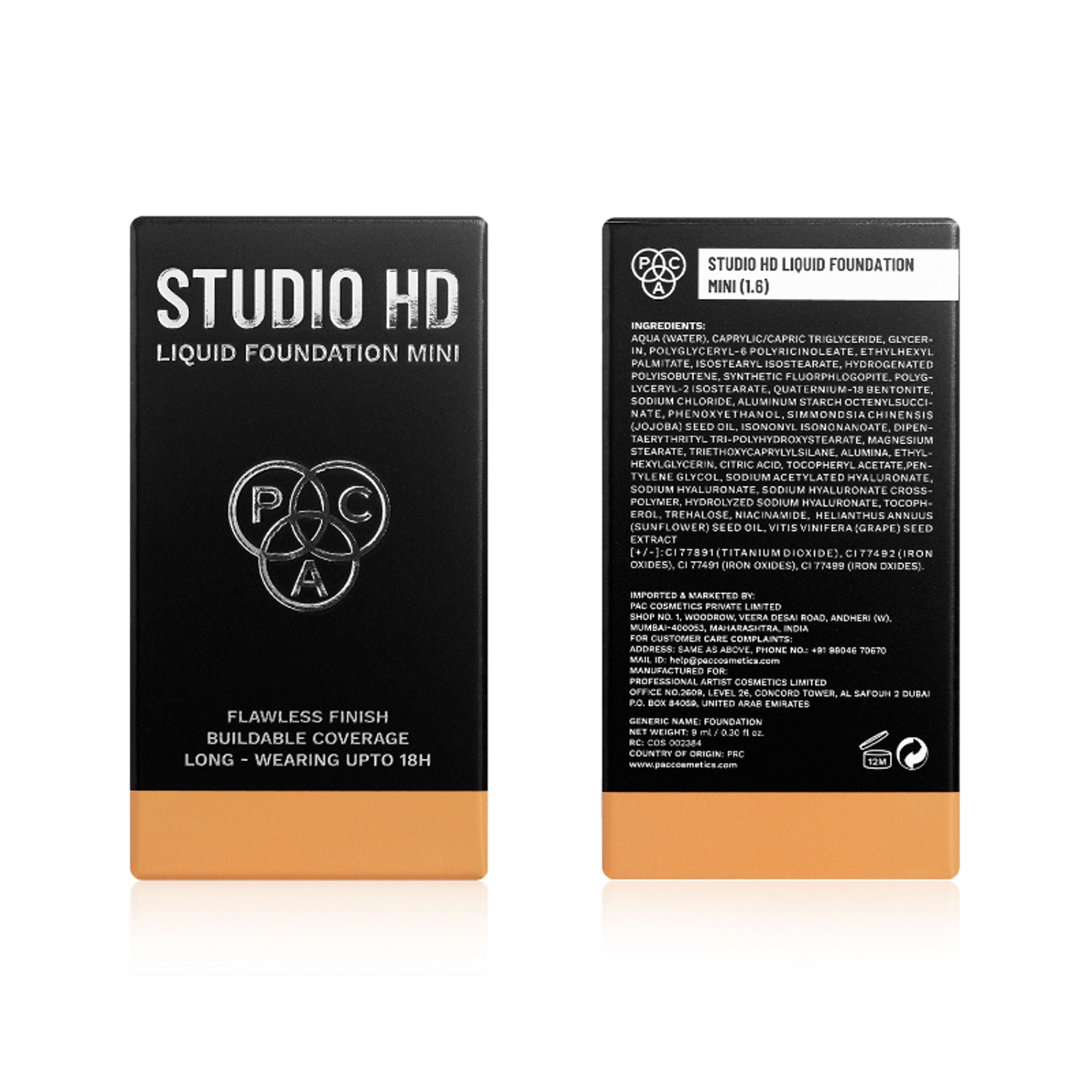PAC Studio HD Liquid Mini Foundation - 1.6 - Distacart