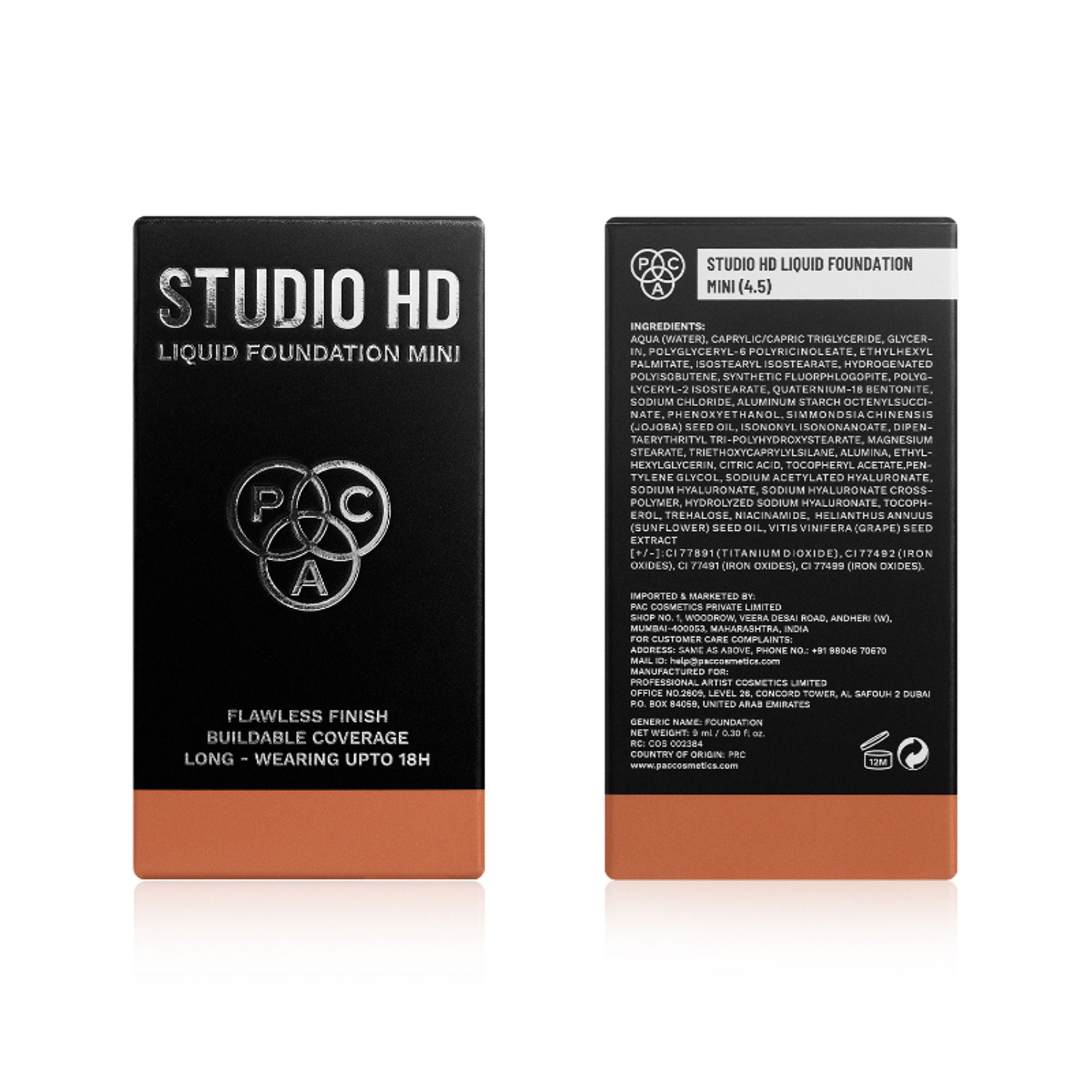 PAC Studio HD Liquid Mini Foundation - 4.5 - Distacart