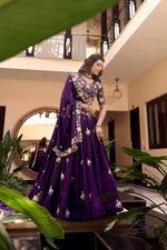 Thumbnail for Lorenvalley Parot Star Georgette Embellishment With Pearl Coding And Sequins Embroidery Work Lehenga Choli with Dupatta