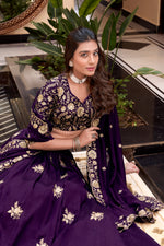 Thumbnail for Lorenvalley Parot Star Georgette Embellishment With Pearl Coding And Sequins Embroidery Work Lehenga Choli with Dupatta