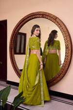 Thumbnail for Lorenvalley Pink New Crush Embellishment With Pearl Coding And Sequins Embroidery Work Lehenga Choli with Dupatta