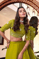 Thumbnail for Lorenvalley Pink New Crush Embellishment With Pearl Coding And Sequins Embroidery Work Lehenga Choli with Dupatta