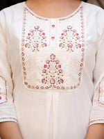 Thumbnail for Vedant Vastram Viscose Silk Hand Work & Embroidery Work Stitched Salwar Suit Set-White - Distacart