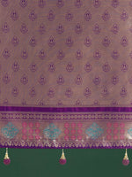 Thumbnail for Monjolika Fashion Purple Colour Banarasi Silk Zari Weaving Classic Saree