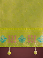 Thumbnail for Monjolika Fashion Lime Green Colour Banarasi Silk Zari Weaving Classic Saree