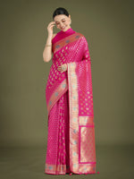 Thumbnail for Monjolika Fashion Rani Pink Colour Banarasi Silk Zari Weaving Classic Saree