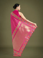 Thumbnail for Monjolika Fashion Rani Pink Colour Banarasi Silk Zari Weaving Classic Saree