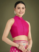 Thumbnail for Monjolika Fashion Rani Pink Colour Banarasi Silk Zari Weaving Classic Saree