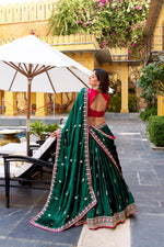 Thumbnail for Lorenvalley Fashion Silk Satin Sequins and Thread Embroidery Work Lehenga Choli with Dupatta - Distacart