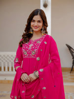 Thumbnail for Vedant Vastram Viscose Silk Embroidery & Sequence Work Stitched Salwar Suit Set-Pink - Distacart