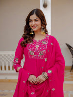 Thumbnail for Vedant Vastram Viscose Silk Embroidery & Sequence Work Stitched Salwar Suit Set-Pink - Distacart
