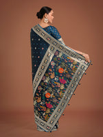 Thumbnail for Monjolika Fashion Gorgeous Dark Teal Woven Banarasi Designer Satin Silk Saree