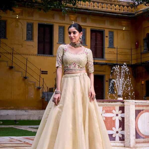 Lorenvalley Fashion Off White Raspberry Plain with Canvas and Can Can Lehenga Choli with Dupatta - Distacart