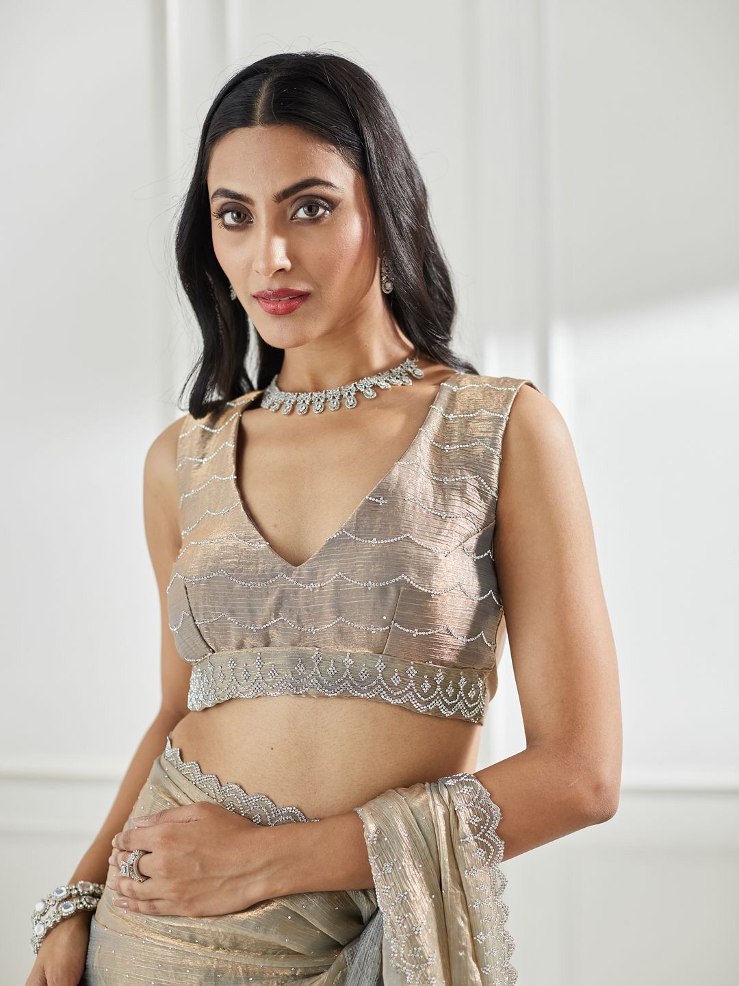 kasee Embellished Beads and Stones Pure Silk Saree - Distacart