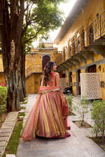 Thumbnail for Lorenvalley Fashion Rust Carike Silk Plain Lehenga Choli with Dupatta - Distacart