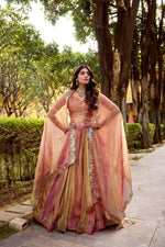 Thumbnail for Lorenvalley Fashion Rust Carike Silk Plain Lehenga Choli with Dupatta - Distacart