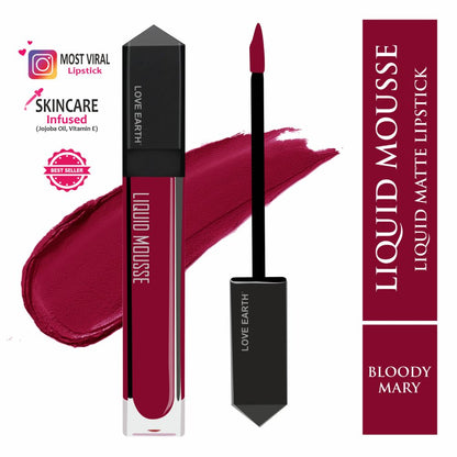 Love Earth Liquid Mousse Lipstick - Bloody Mary - Distacart