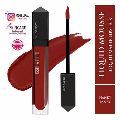 Love Earth Liquid Mousse Lipstick - Hanky Panky - Distacart