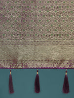 Thumbnail for Monjolika Fashion Scintilla Purple Banarasi Satin Silk Meenakari zari weaving Pattern Saree