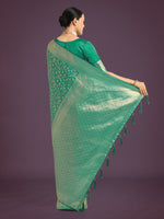 Thumbnail for Monjolika Fashion Scintilla Turquoise Banarasi Satin Silk Meenakari zari weaving Pattern Saree