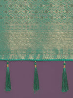 Thumbnail for Monjolika Fashion Scintilla Turquoise Banarasi Satin Silk Meenakari zari weaving Pattern Saree