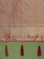 Thumbnail for Monjolika Fashion Scintilla Magenta Banarasi Satin Silk Meenakari zari weaving Pattern Saree