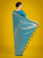 Thumbnail for Monjolika Fashion Scintilla Sky blue Banarasi Satin Silk Meenakari zari weaving Pattern Saree