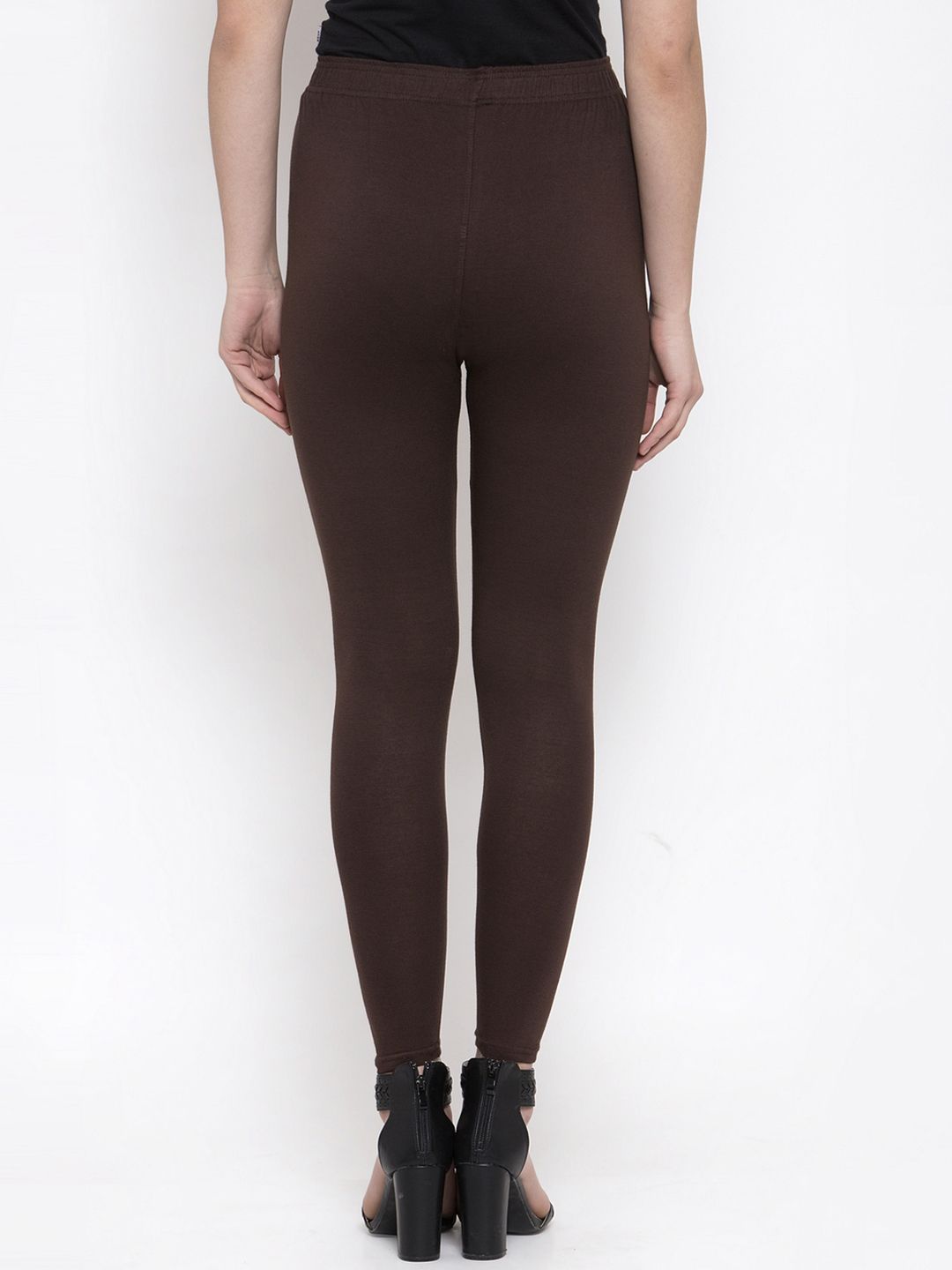 TAG 7 Women Brown Solid Ankle-Length Leggings - Distacart