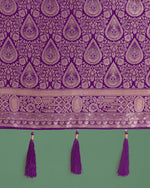 Thumbnail for Monjolika Fashion Purple With Gold Bordar Banarasi Woven Satin Saree