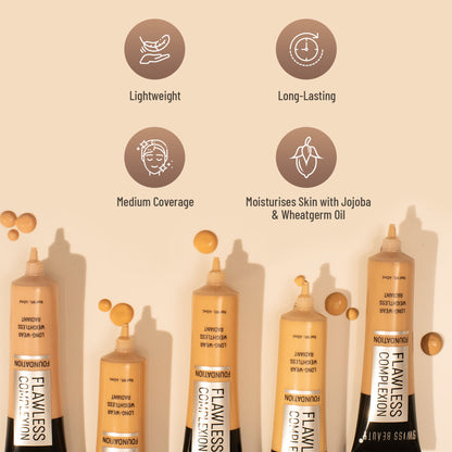 Swiss Beauty Flawless Complexion Foundation - 4 Nude Warm - Distacart