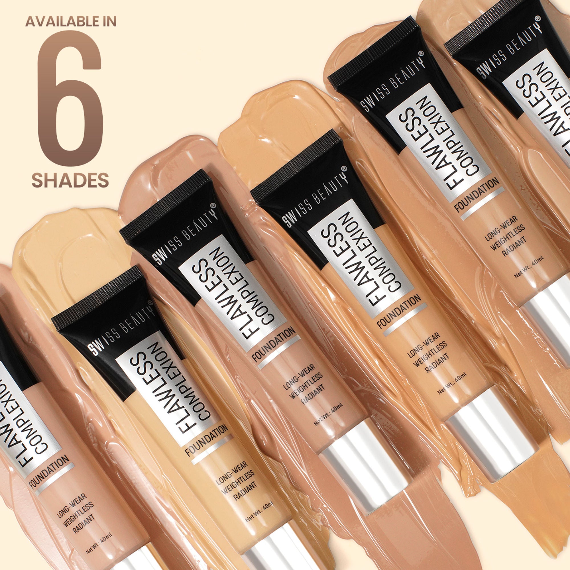 Swiss Beauty Flawless Complexion Foundation - 4 Nude Warm - Distacart
