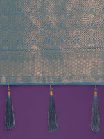 Thumbnail for Monjolika Fashion Flattering Cyan blue Banarasi Satin Silk Zari Weaving Work Designer Saree