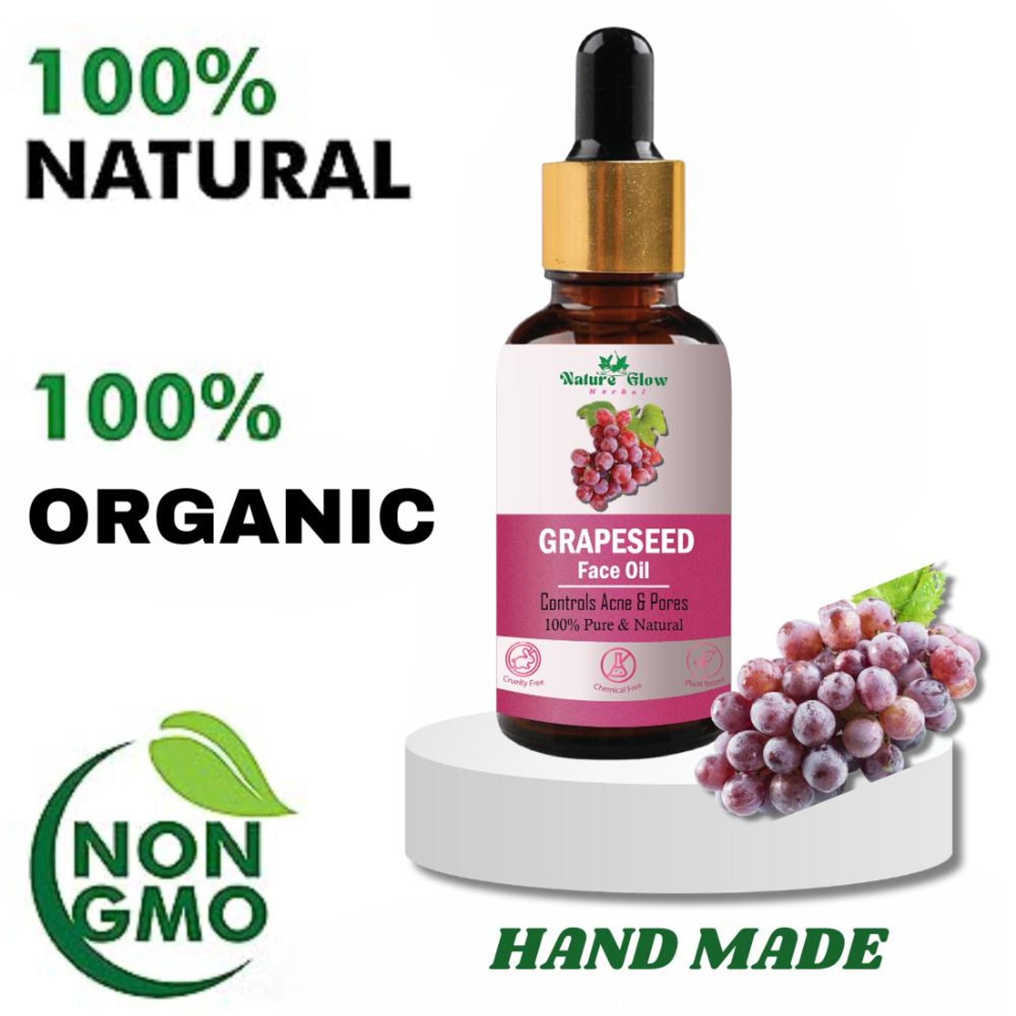 Nature Glow Herbal Grapeseed Facial Oil - Distacart