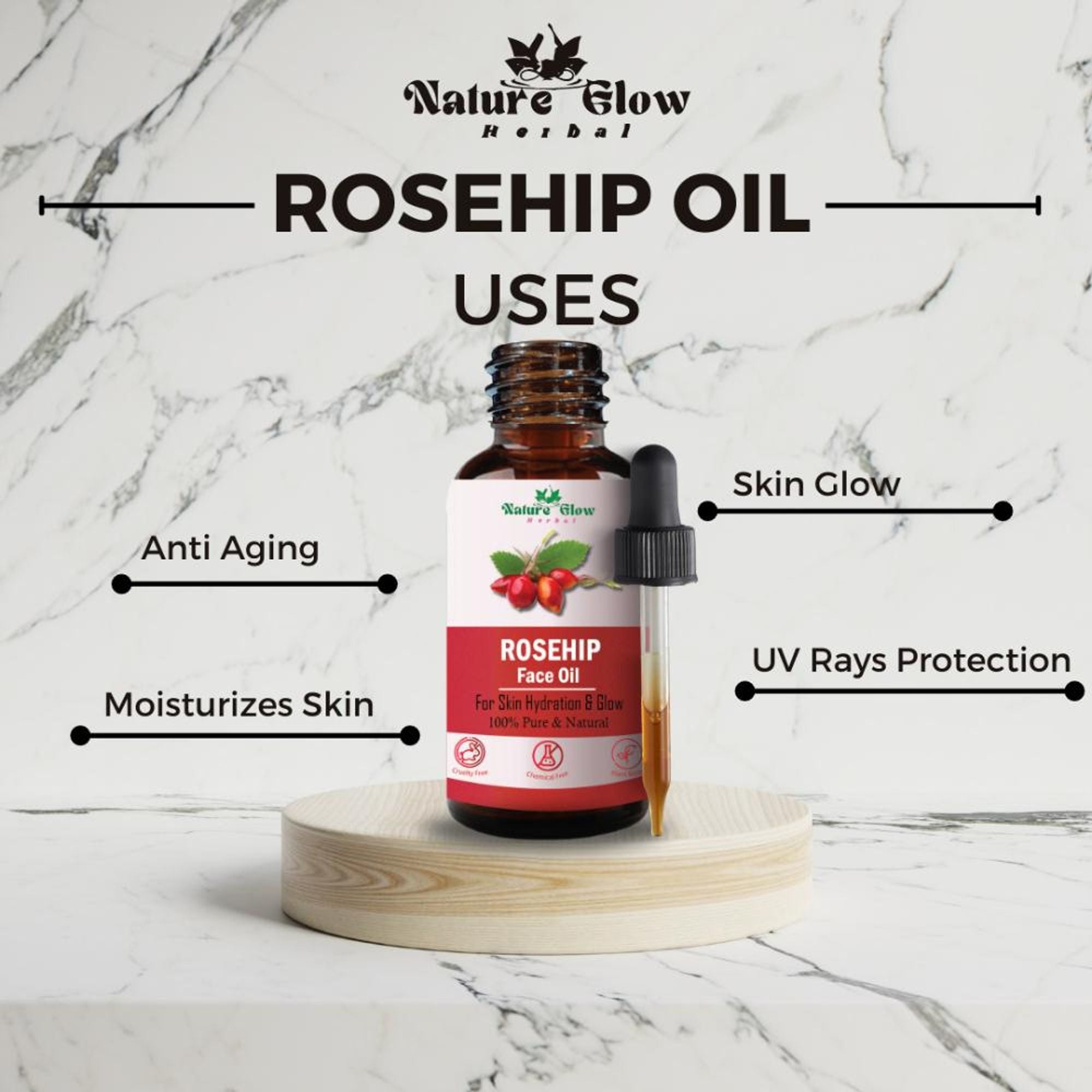 Nature Glow Herbal Rosehip Facial Oil - Distacart