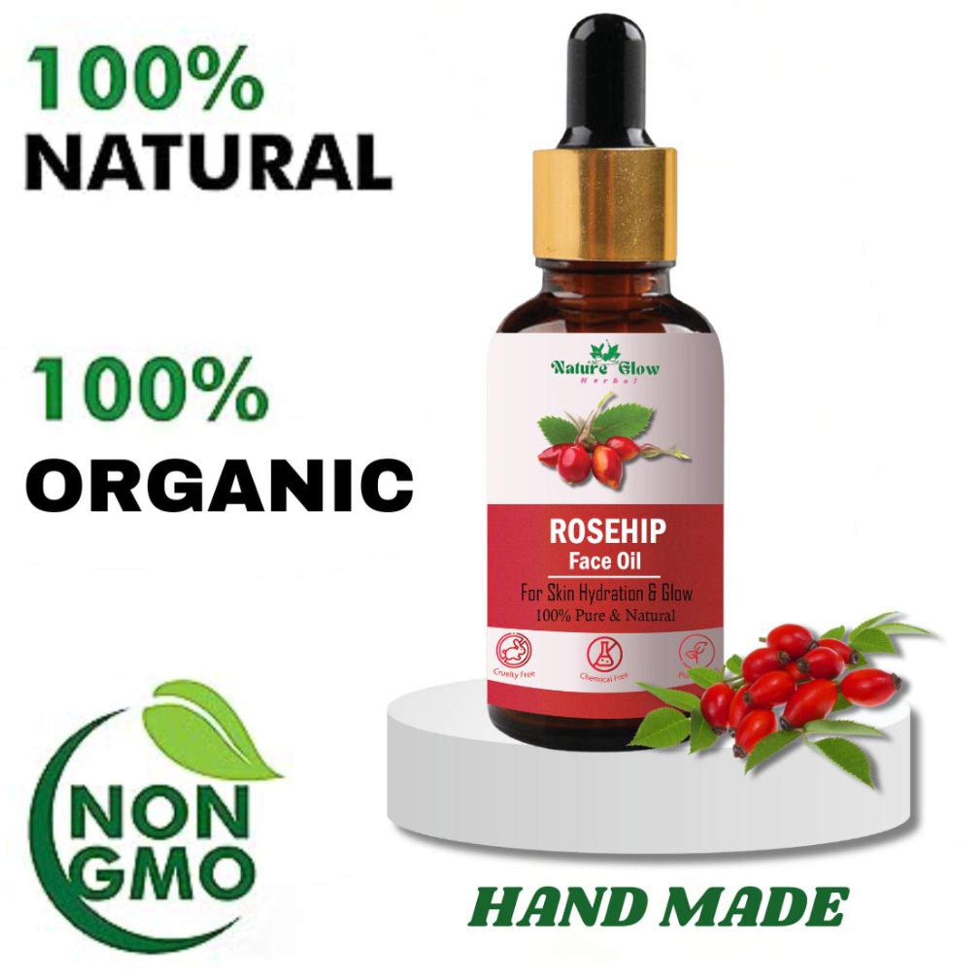 Nature Glow Herbal Rosehip Facial Oil - Distacart