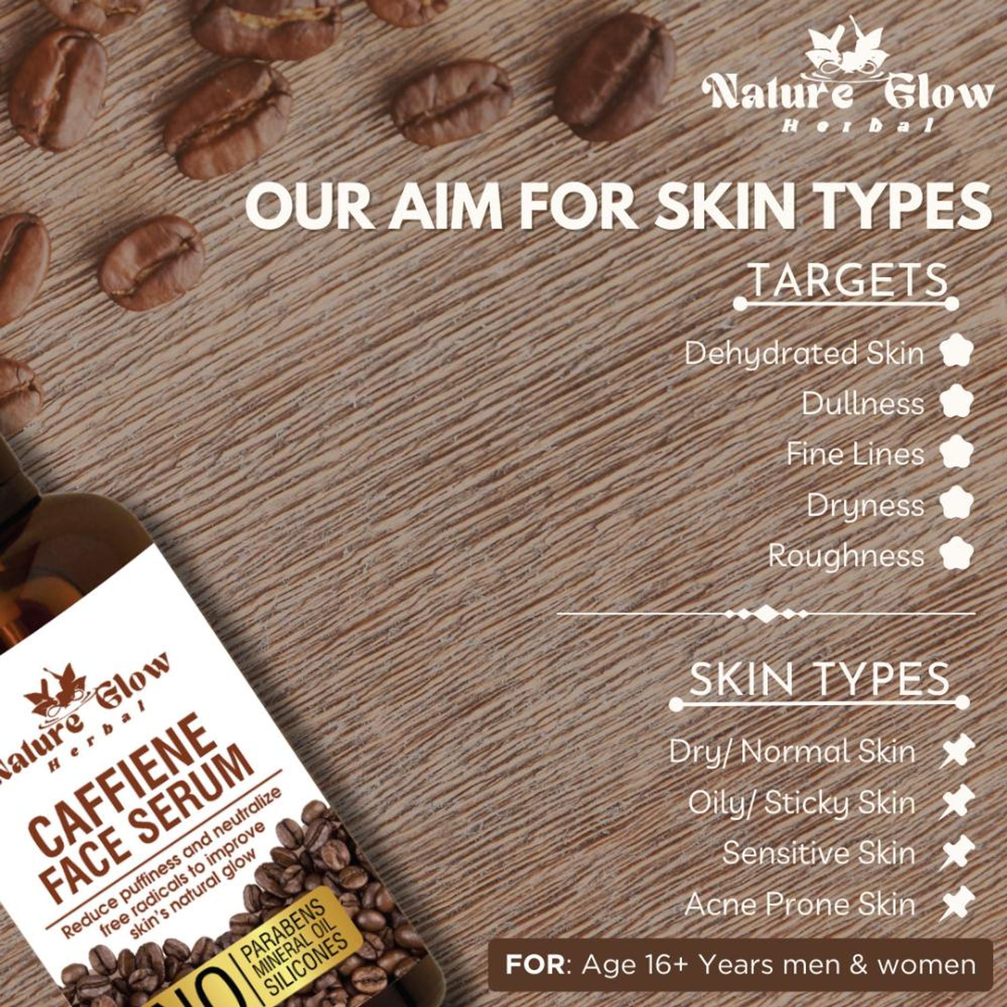 Nature Glow Herbal Caffeine Face Serum - Distacart