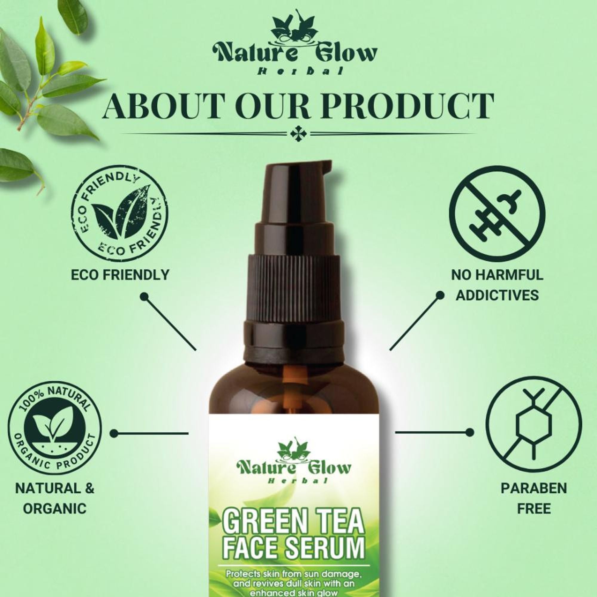 Nature Glow Herbal Green Tea Face Serum - Distacart