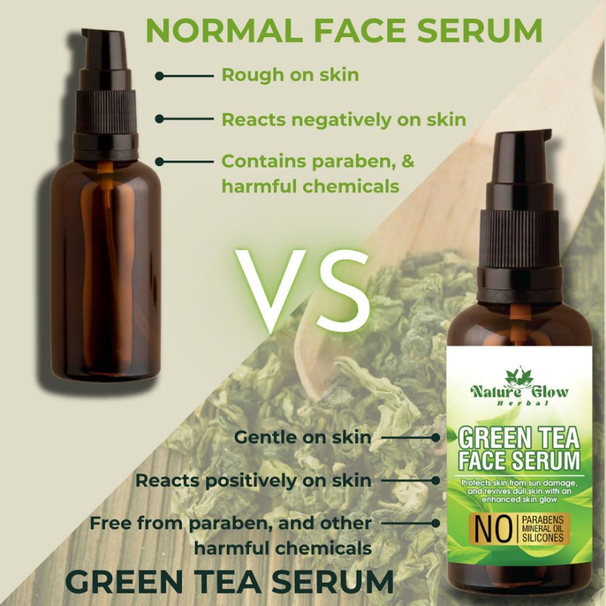 Nature Glow Herbal Green Tea Face Serum - Distacart