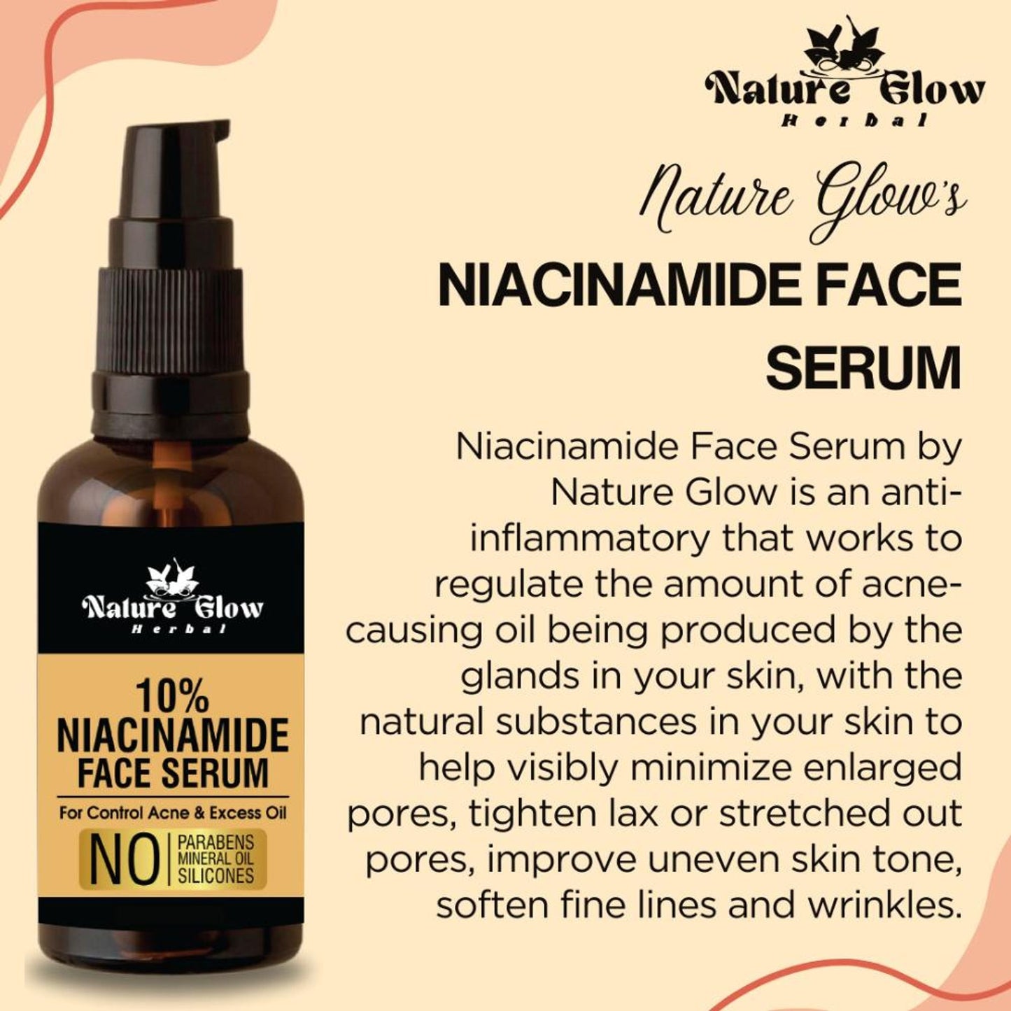 Nature Glow Herbal 10% Niacinamide Face Serum - Distacart