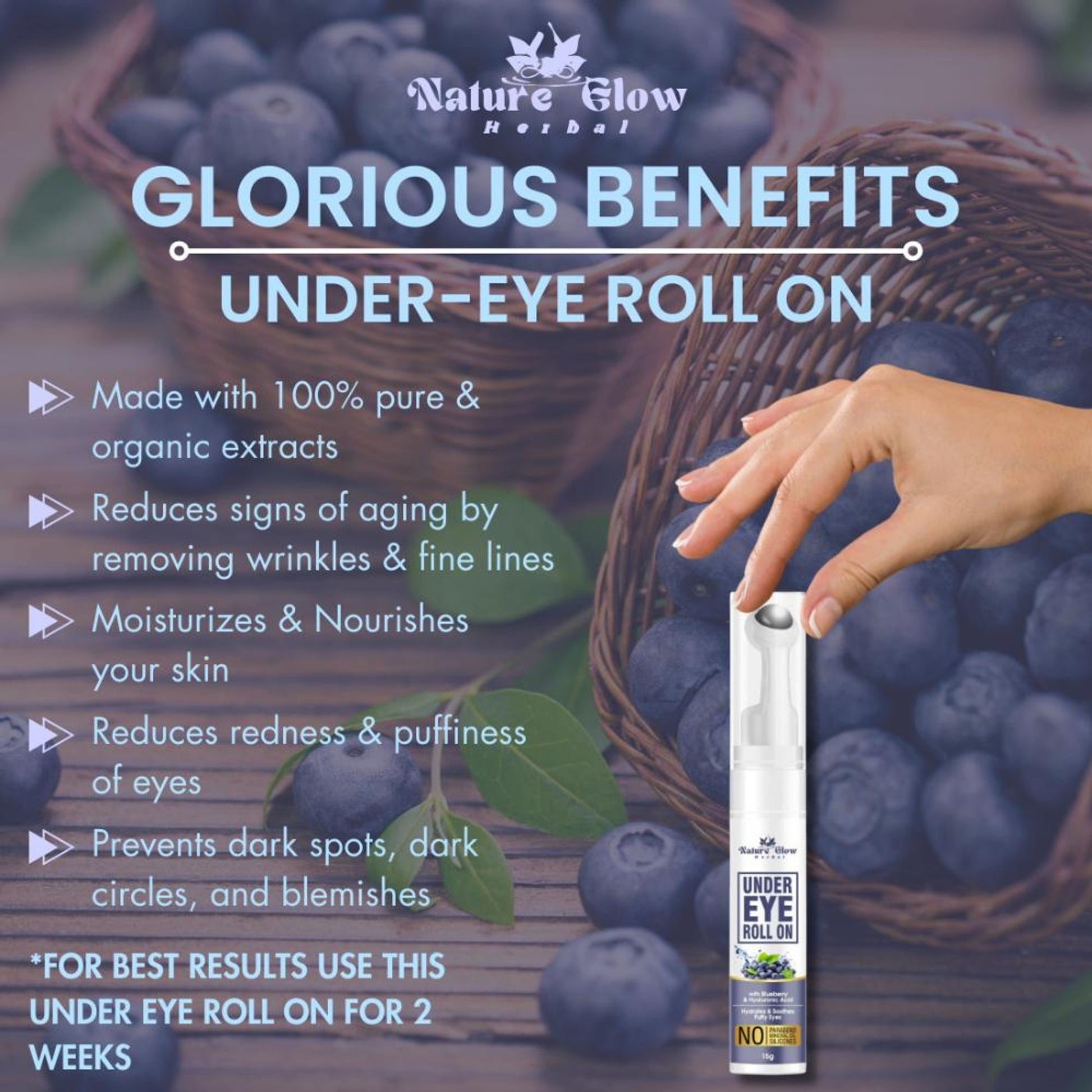 Nature Glow Herbal Under Eye Blueberry Roll On - Distacart