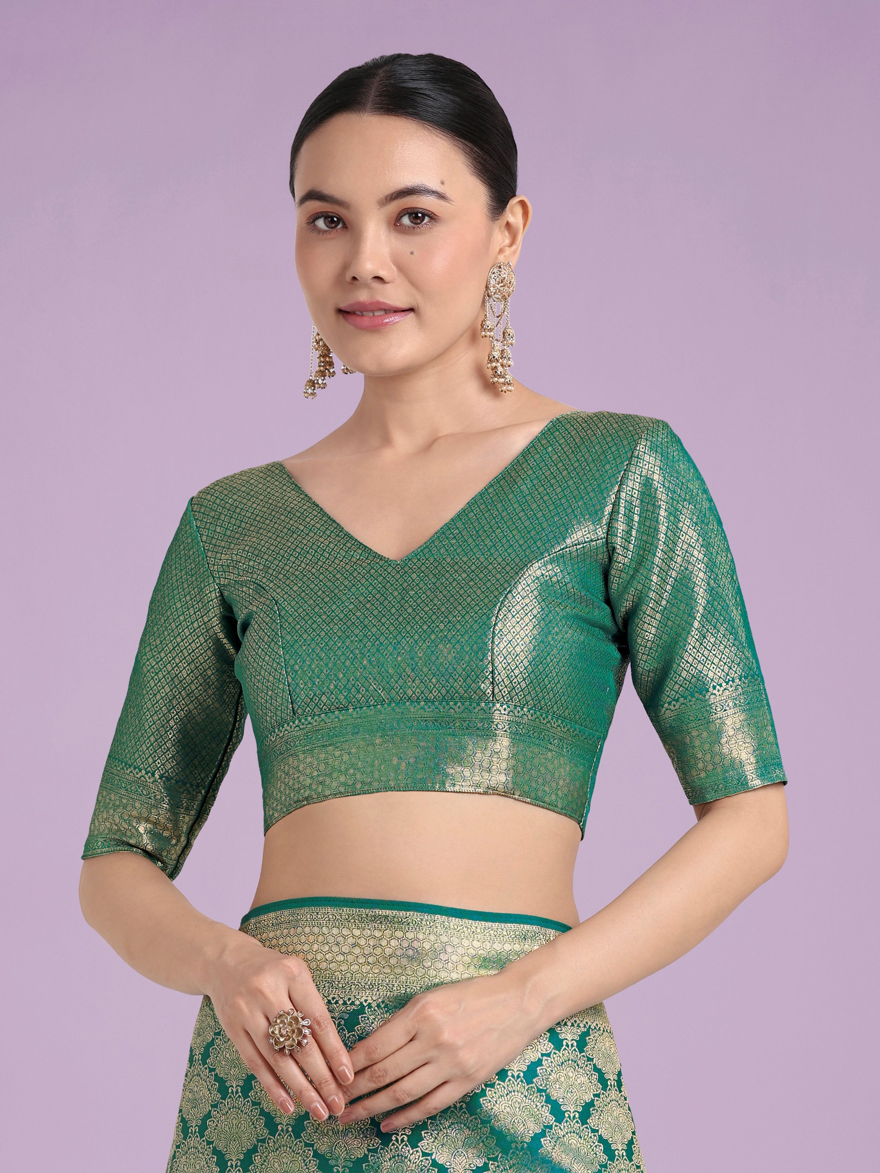 Monjolika Fashion Flattering Turquoise Banarasi Satin Silk Zari Weaving Work Designer Saree