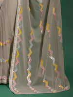Thumbnail for Anouk Embellished Sequinned Pure Georgette Saree - Distacart
