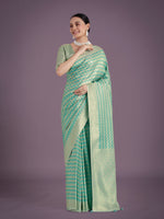 Thumbnail for Monjolika Fashion Wonderful Light sky blue Soft Banarasi Satin Silk Leheriya Design Saree