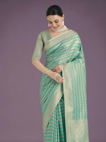 Thumbnail for Monjolika Fashion Wonderful Light sky blue Soft Banarasi Satin Silk Leheriya Design Saree
