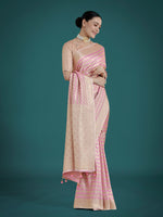 Thumbnail for Monjolika Fashion Wonderful Light Lilac Soft Banarasi Satin Silk Leheriya Design Saree
